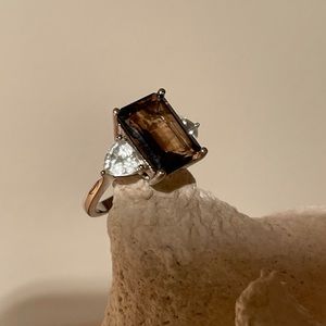 Smoky topaz ring